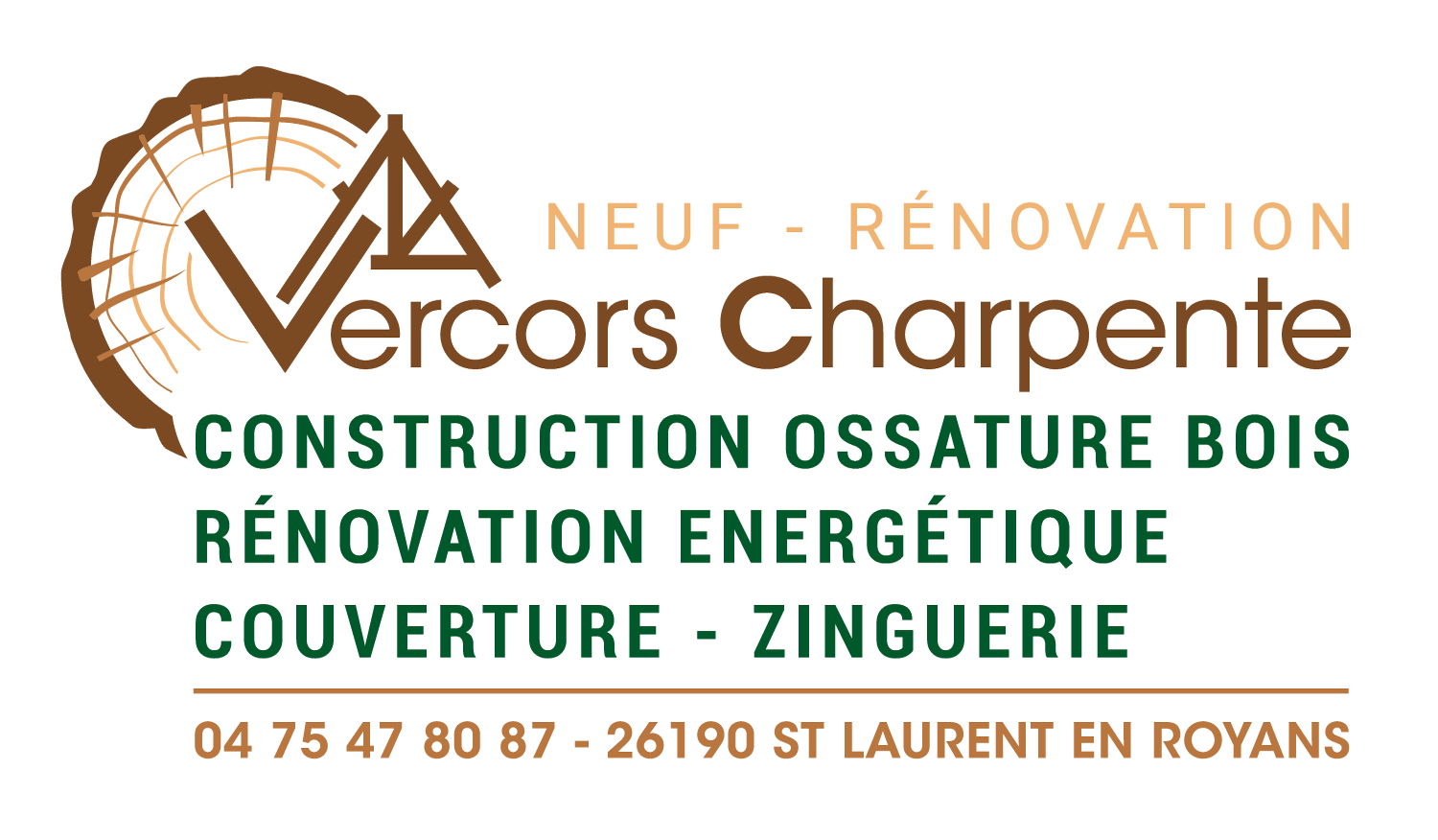 Logo Vercors Charpente - Specialiste de la construction de maison en bois, charpente traditionnelle, ossature bois, terrasse, carport à Saint Laurent en Royans